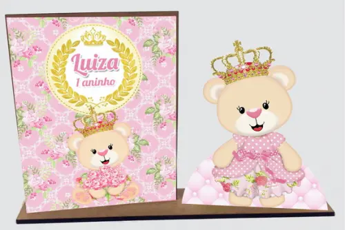 Lembrancinha Ursa Princesa, com 10 Unidades Porta Retrato