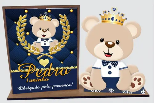 Lembrancinha Ursinho Príncipe 10 Unidades Porta Retrato
