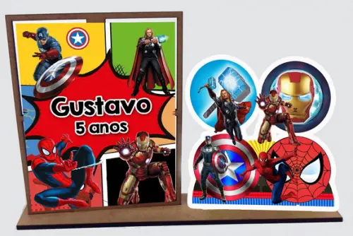 Lembrancinha Vingadores , Porta Retrato com 10 Unidades