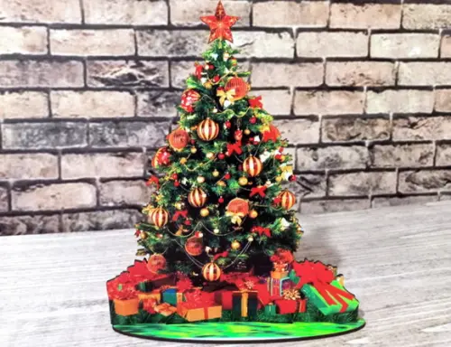 Mini Arvore de Natal em mdf 1 de 25 cm