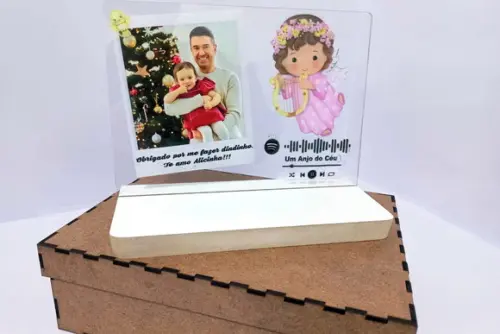 Presente Batismo Padrinho e Madrinha Porta Retrato Spotify