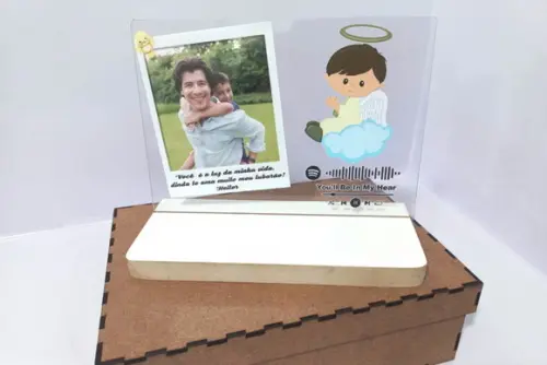 Presente Batismo Padrinho e Madrinha Porta Retrato Spotify