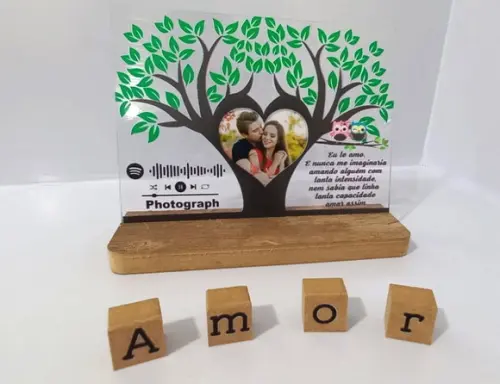Presente Namorados Porta Retrato Acrilico Spotify