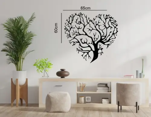 Quadro Arvore Coracao, Painel Decorativo 3d 65x60