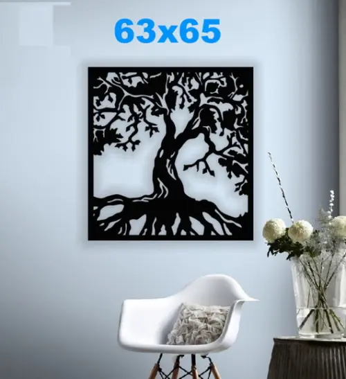 Quadro Arvore, Painel Decorativo 3d 63x65