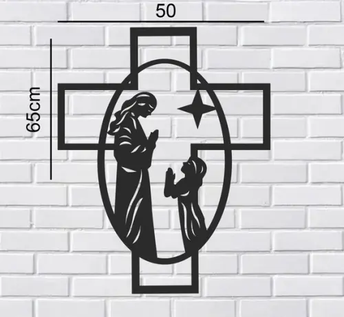 Quadro Cruz Santa, Painel Decorativo 50x65