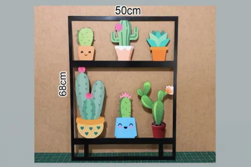Quadro Painel Cactos Colorido, para Decoração de Ambientes