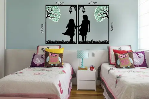 Quadro Painel Decorativo Meninas,mae e Filha
