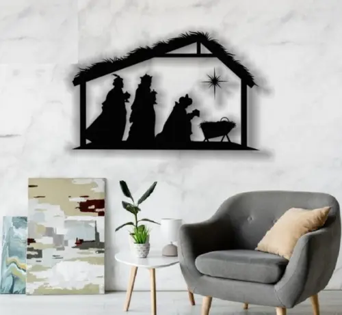 Quadro Painel Decorativo Tres Reis Magos Menino Jesus