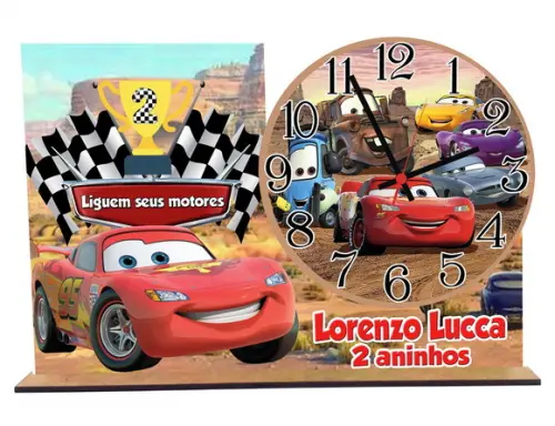 Relogio Carros Mcqueen com 5 Unidades para Decoração