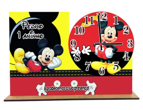 Relogio de Mesa Mickey para Lembrancinhas com 5 Unidades