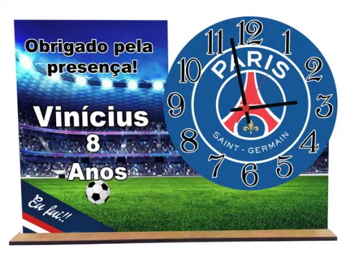 Relogio Paris Saint Germain com 5 Unidades para Decoração