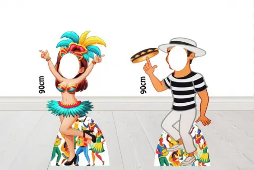 Totem Carnaval com Espaço para Foto, Decoração de Festa