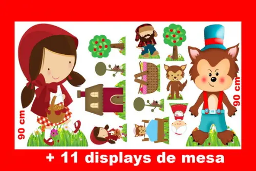Totem Chapeuzinho Vermelho e Displays de Mesa