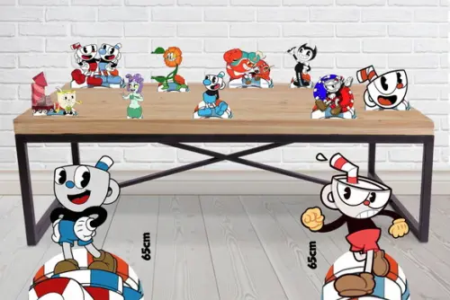 Totem Cuphead para Decoração de Mesa Tematicas