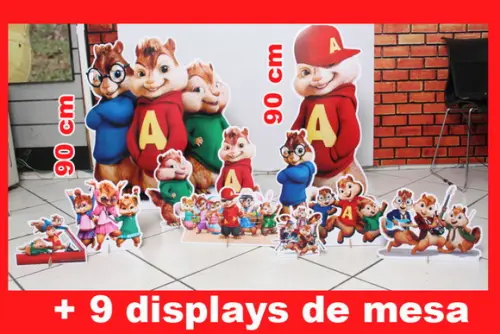 Totem de Chão Alvin e os Esquilos e Displays de Mesa