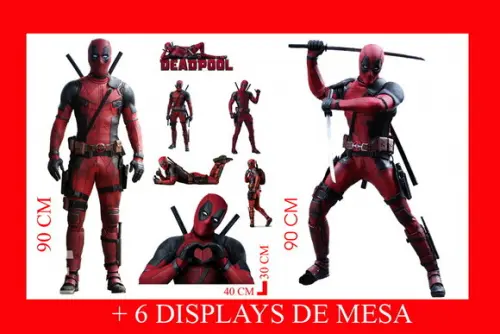 Totem de Chão Deadpool e Displays de Mesa