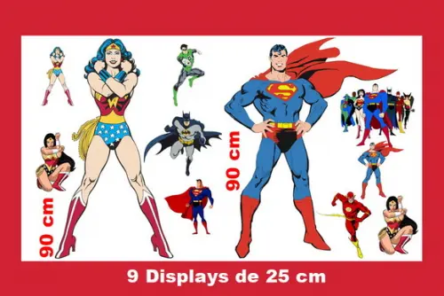 Totem de Chão Liga da Justiça e Displays de Mesa