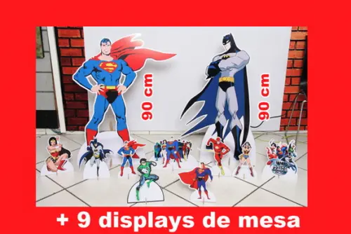 Totem de Chão Liga da Justiça e Displays de Mesa