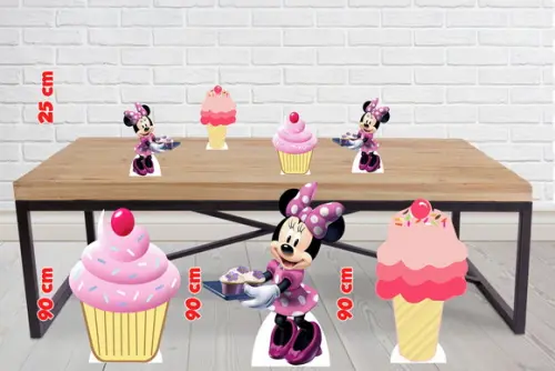 Totem de Chão Minnie Confeiteira Doces e Displays de Mesa