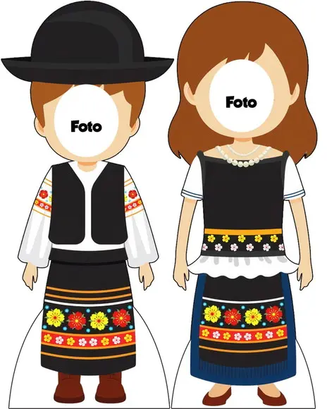 Totem de Chão Personagem com Roupas Tipicas para Foto