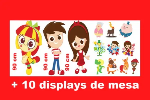 Totem de Chão Sitio do Pica Pau Amarelo e Displays de Mesa