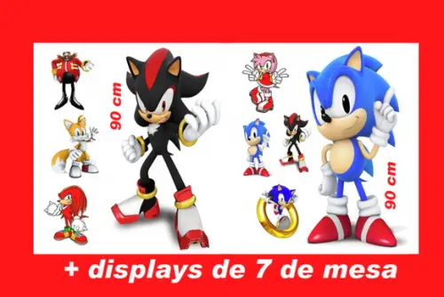 Totem de Chão Sonic e Shadow e Displays de Mesa