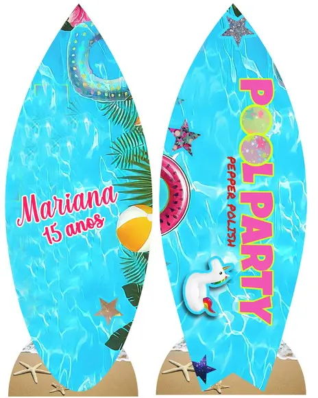 Totem Decorativo Prancha de Surf em mdf