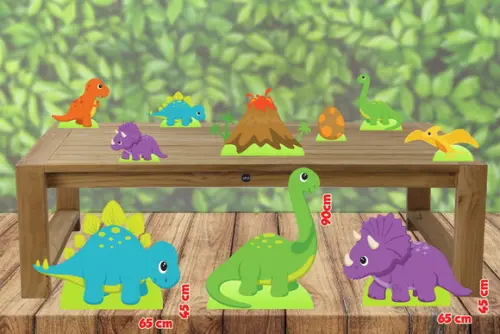 Totem Dinossauro Cut e Displays para Enfeite de Aniversario