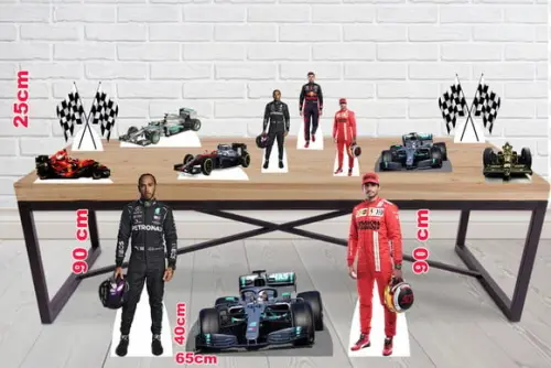 Totem Formula 1, Carros de Corrida Decorativo para Festa