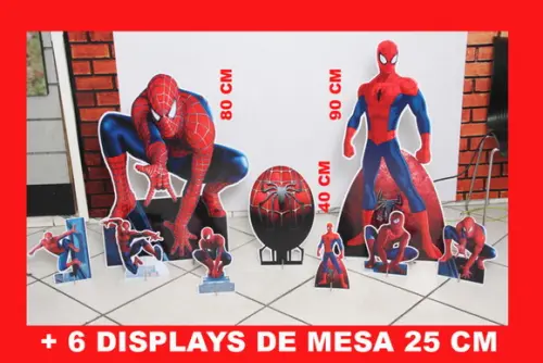 Totem Homem Aranha de Chão e Displays de Mesa