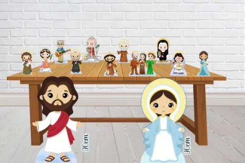 Totem Jesus, Nossa Senhora para Decoração, Igreja Católica