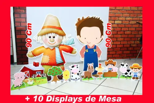 Totem Kit Fazendinha de Chão e Displays de Mesa