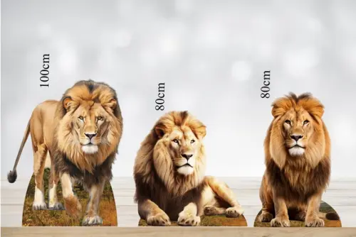 Totem Leão Realista para Decoração