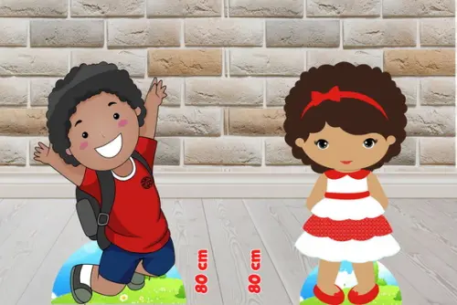 Totem Menino e Menina Criancas para Decoração