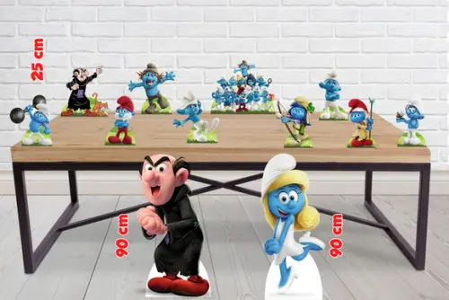 Totem os Smurfs Smurffette e Gargamel e Displays de Mesa