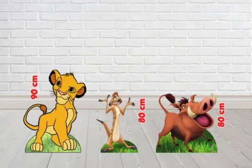 Totem Rei Leão - Simba, Timao e Pumba 80 e 90 cm