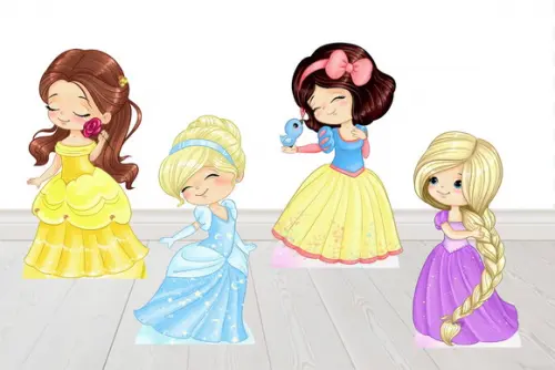 Totem Princesas Cute Baby para Decoração