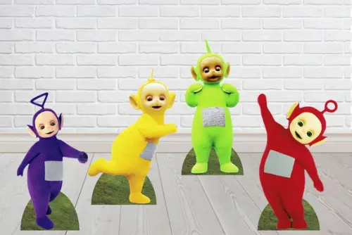 Totem Teletubbies para Decoração de Festa com 80cm 4 Unidade