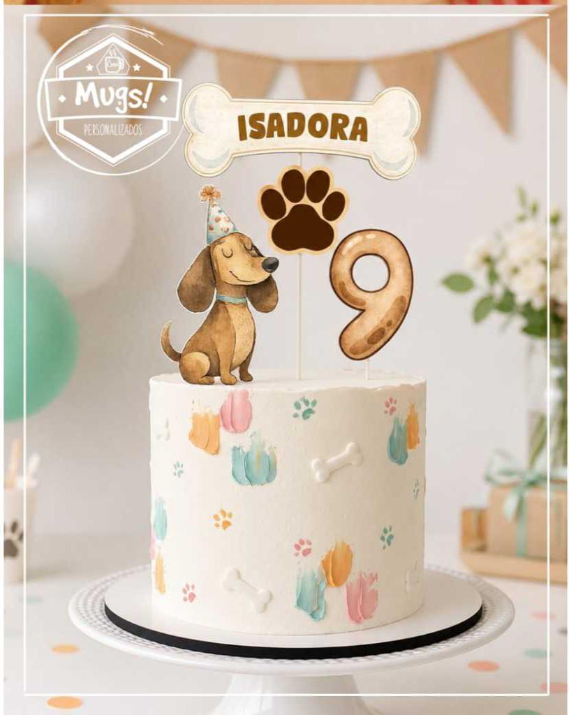 Topo de Bolo para festa Pet