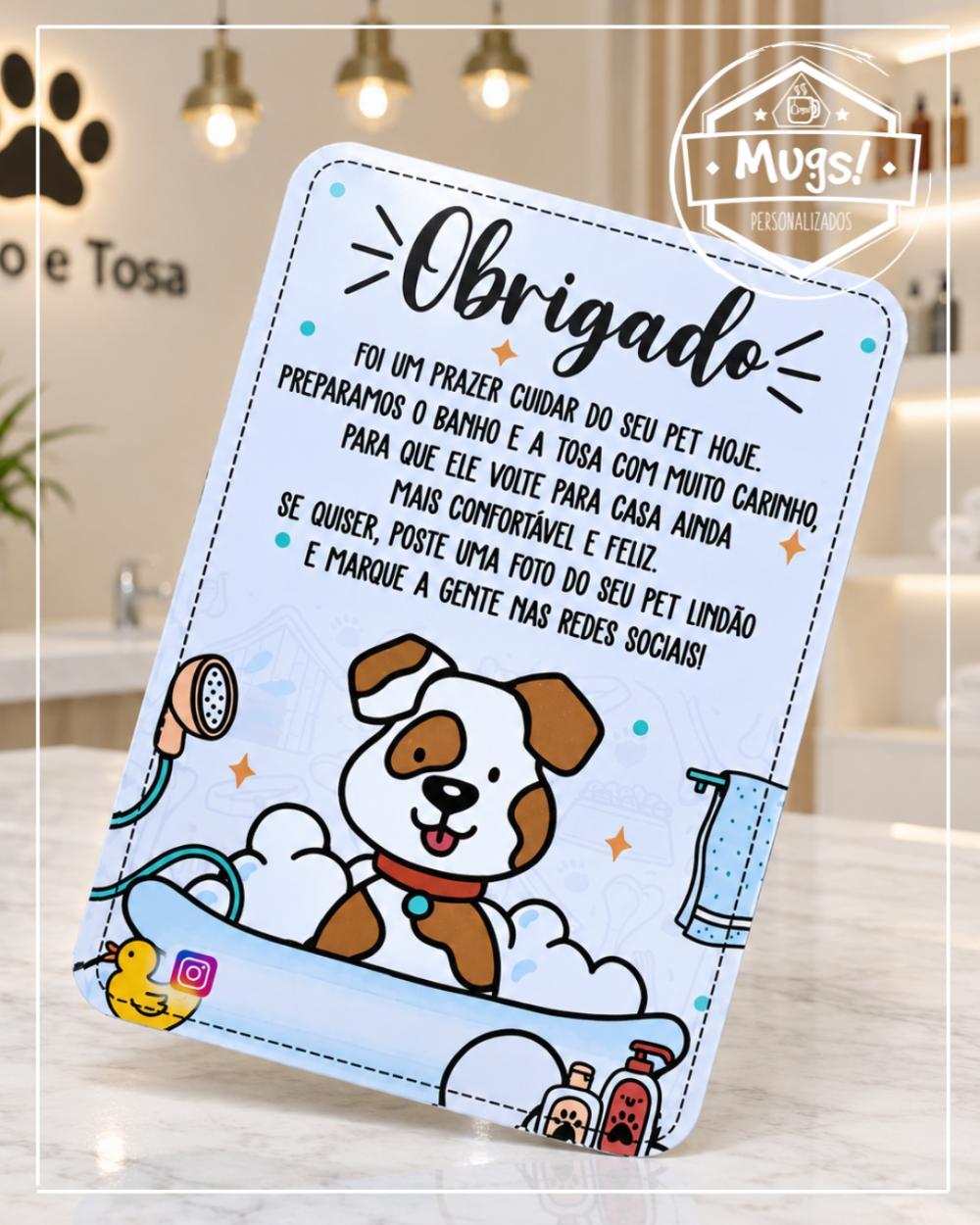 50 Cards sortidos Agradecimento ao Cliente Banho e Tosa. Pet Shop
