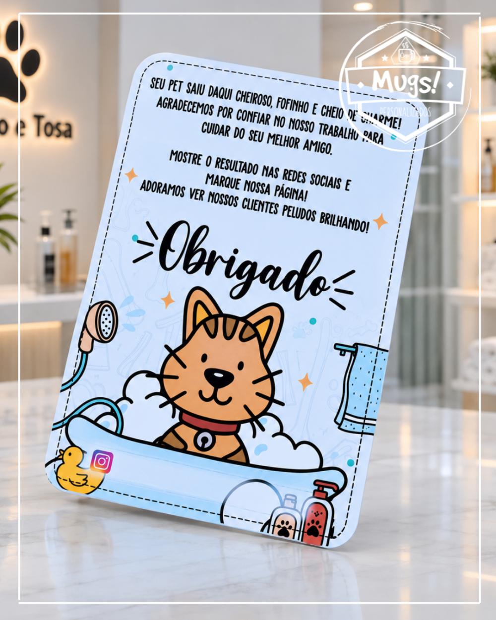 50 Cards sortidos Agradecimento ao Cliente Banho e Tosa. Pet Shop