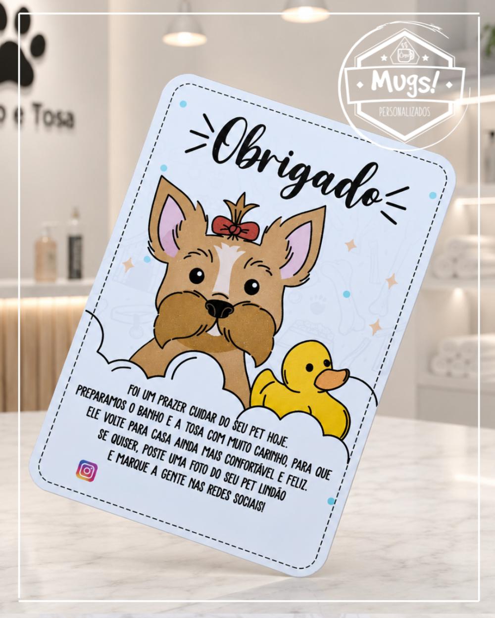 50 Cards sortidos Agradecimento ao Cliente Banho e Tosa. Pet Shop