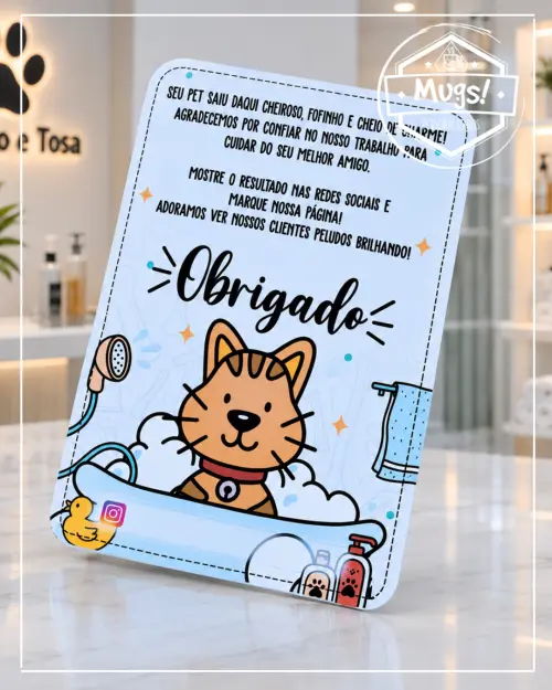 50 Cards sortidos Agradecimento ao Cliente Banho e Tosa. Pet Shop