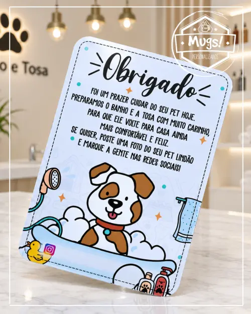 50 Cards sortidos Agradecimento ao Cliente Banho e Tosa. Pet Shop