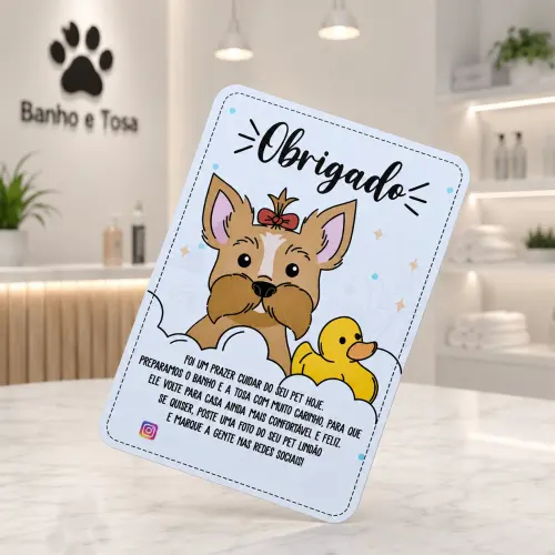 50 Cards sortidos Agradecimento ao Cliente Banho e Tosa. Pet Shop