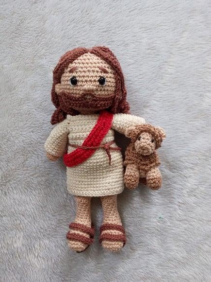 Amigurumi Jesus com Ovelhinha