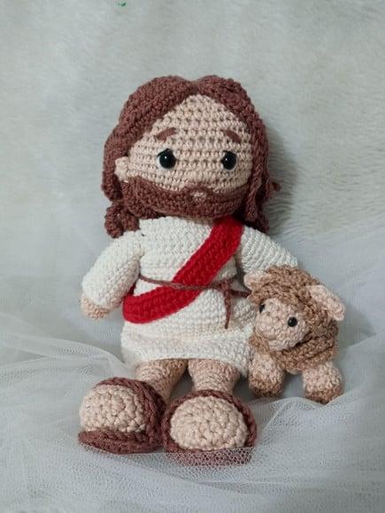 Amigurumi Jesus com Ovelhinha