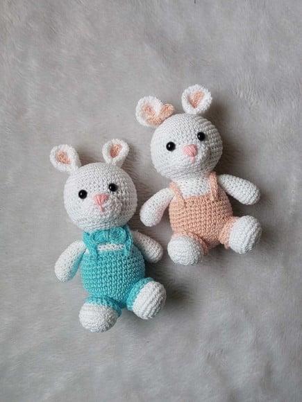 Casal de Coelhinhos Amigurumi