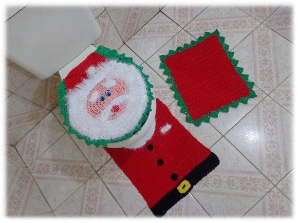Conjunto de banheiro Natalino - Papai Noel